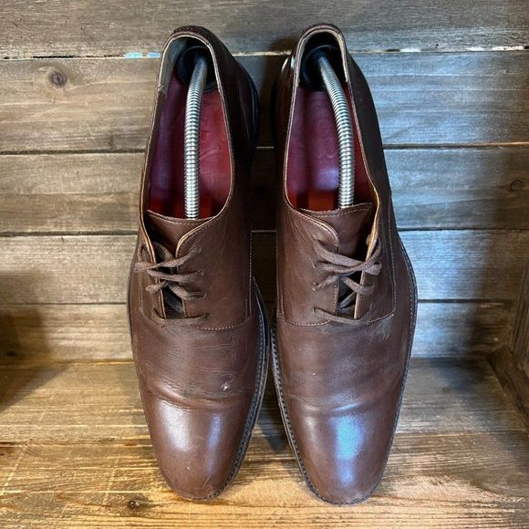 Mens Grenson Brown Leather Plain Toe Derby Oxford Dress‎ Shoes Size 10 F GUC main image 6